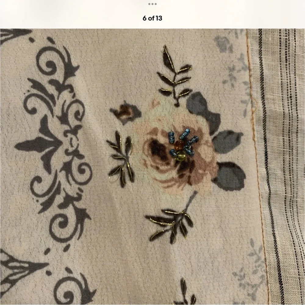 John Mark plus size Embellished mixed Fabric Button-Up Shirt - Picture 8 of 13